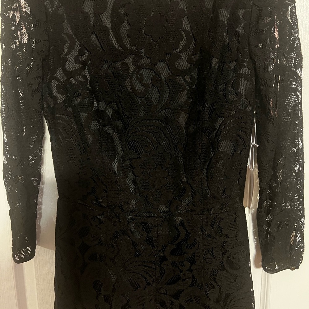 Elegant Black Lace Romper, Size: Smalll